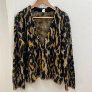 Scotch & Soda oversized leopard print cardigan